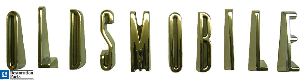 'Oldsmobile' Chrome Hood Letter Set, 1958 Oldsmobile