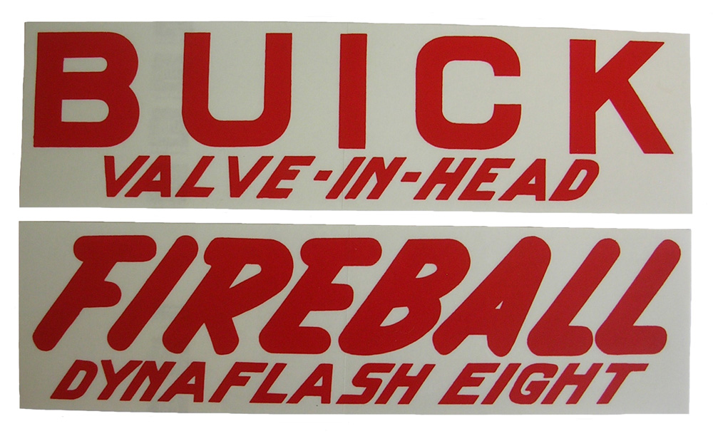 'DYNAFLASH 8' Valve cover decal, 1948, 1950-53 Buick