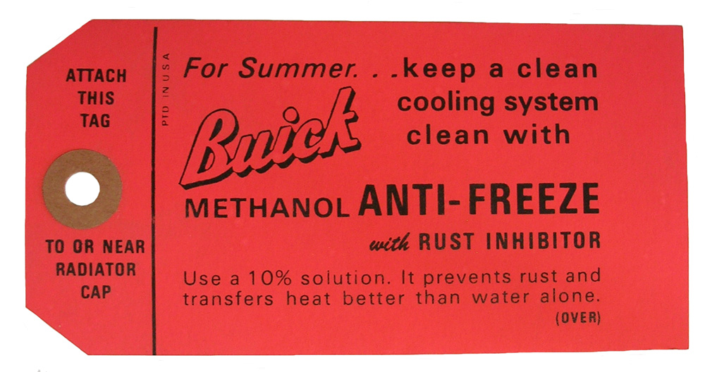 Antifreeze Tag, 1946-60 Buick