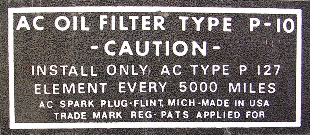 Oil Filter Service Decal, 1949-50 Buick