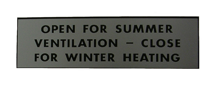 Heater Door Decal, 1949-56 Oldsmobile