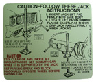 Jack Instructions Decal, 1970 F-85, Cutlass, 442