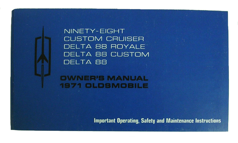 Owner's Manual, 1971 Oldsmobile 88, 98