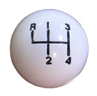 White 4 speed shift ball with pattern, 1966-72 Cutlass and 442