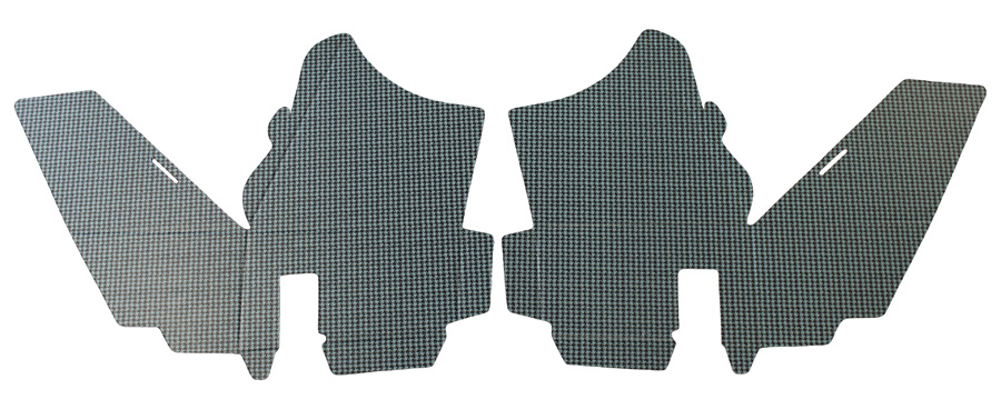 TRUNK HINGE COVERS, 1967-68 88 CONVERTIBLE AQUA HOUNDSTOOTH